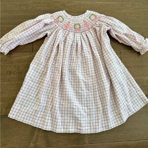 18m nutcracker smocked flannel dress
